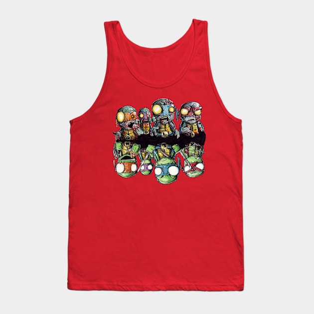 Turtle Zombie Reflections Tank Top by tacoboydesigns